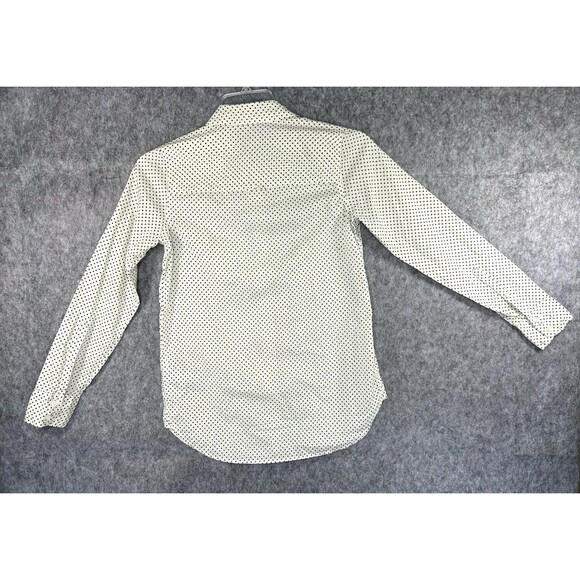 J Crew Top Women's 00 Button Up Boy Shirt Polka Dot Long Sleeve Blouse - Picture 3 of 10